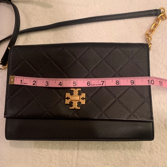 Tory Burch Georgia Turn - lock large black leather bag - Picture 7 of 16
